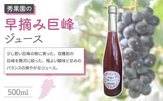 早摘み巨峰のジュースと完熟巨峰のジュースのセット【秀果園】