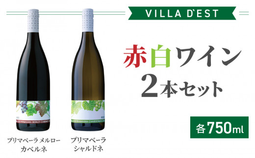 【ヴィラデストワイナリー】赤白ワイン2本セット（プリマベーラ シャルドネ＆プリマベーラメルロー・カベルネ） | 長野 長野県 東御市 東御ワイン 辛口 日本ワイン 飲み比べ