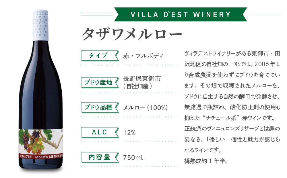 【ヴィラデストワイナリー】赤ワイン メルロー飲み比べ3種6本セット