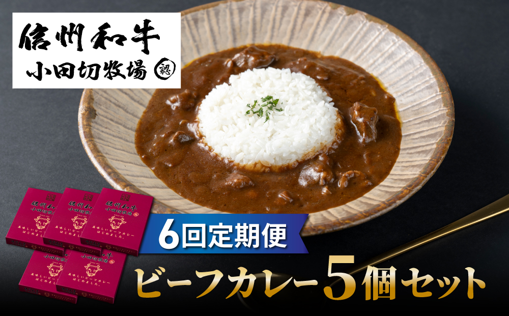 【６回定期便】小田切牧場信州和牛カレー5個セット