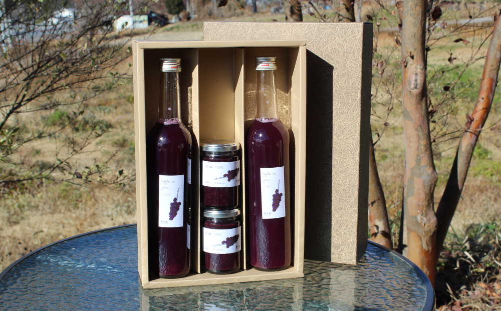 【萬果園】巨峰ジュース2本・巨峰ジャム2個セット