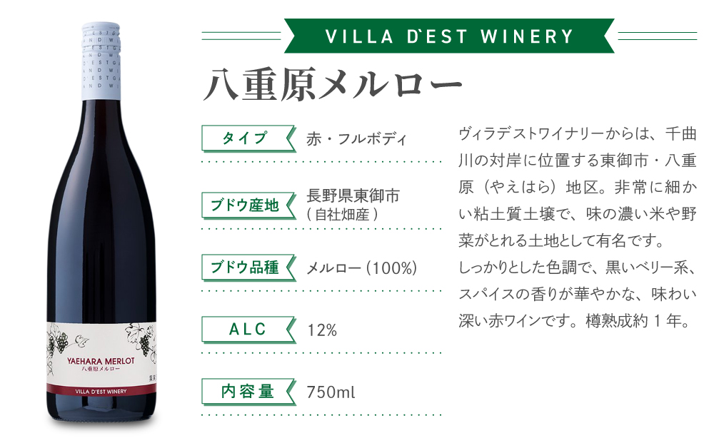 【ヴィラデストワイナリー】赤ワイン メルロー飲み比べ3種6本セット