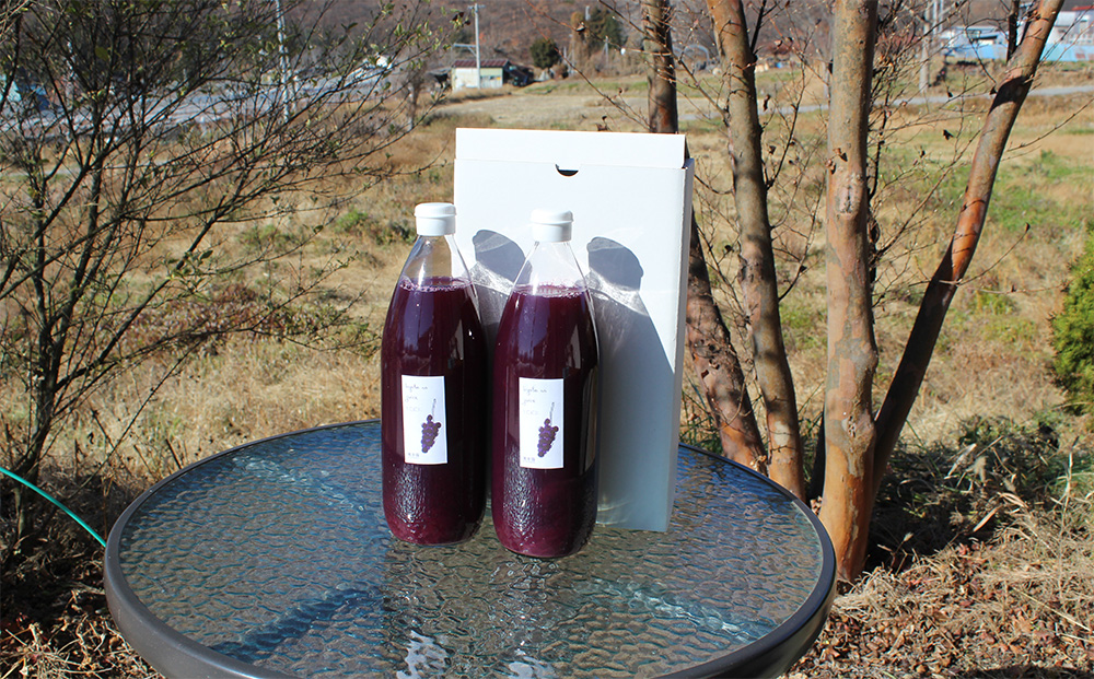 【萬果園】巨峰ジュース100％　1L　2本セット