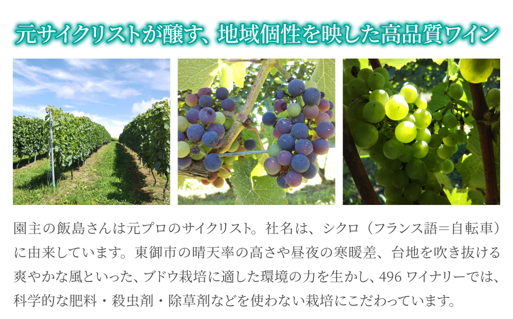 ミシュラン星獲得レストラン採用の赤・白ワイン【496ワイナリー】