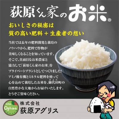 【毎月定期便】荻原くん家のお米　10kg(5kg×2)　白米全3回【4079750】