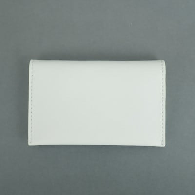 【濱野皮革工藝 HAMANO】カードケース 名刺入れ(ホワイト×ネイビー)【1647964】