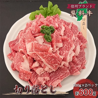 【牛肉切落し】信州蓼科牛の厳選部位を600g(300g×2パック)御代田町古越牧場産【配送不可地域：離島】【1296968】