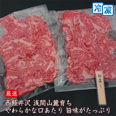 【牛肉切落し】信州蓼科牛の厳選部位を600g(300g×2パック)御代田町古越牧場産【配送不可地域：離島】【1296968】