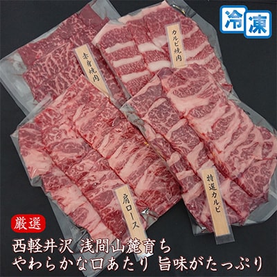 【牛肉おまかせ焼き肉セット】信州蓼科牛の厳選部位を1.2kg(300g×4pc)御代田町古越牧場産【配送不可地域：離島】【1297063】