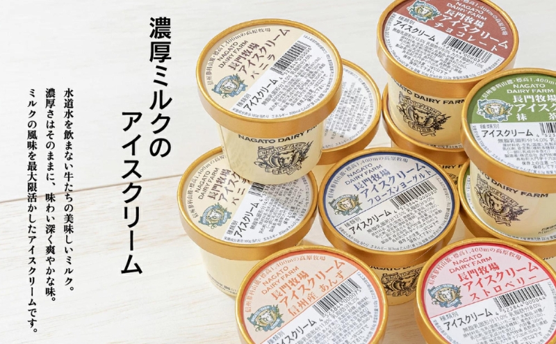 【定期便】3ヵ月連続でお届け！長門牧場アイスクリーム15個セット　6種のフレーバー詰め合わせ (バニラ、チョコレート、抹茶、ヨーグルト、いちご、あんず) スイーツ 濃厚ミルク 直送 牛乳 生乳 国産 ギフト 長野県 贈答品 お土産 お中元 お歳暮 クリスマス