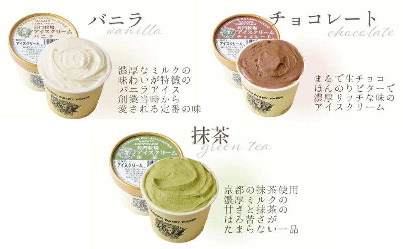 【定期便】12ヵ月連続でお届け！長門牧場アイスクリーム15個セット 6種のフレーバー詰め合わせ (バニラ、チョコレート、抹茶、ヨーグルト、いちご、あんず) スイーツ 濃厚ミルク 直送 牛乳 生乳 国産 ギフト 長野県 贈答品 お土産 お中元 お歳暮 クリスマス