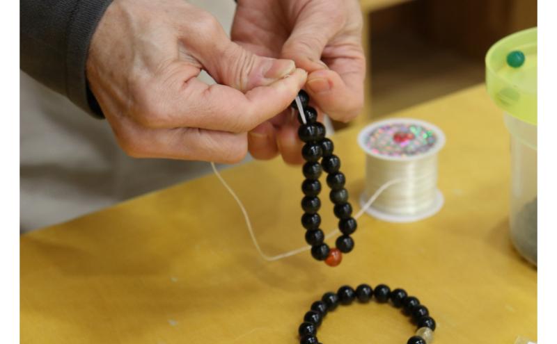 黒耀石のブレスレット（16cm） アクセサリー ファッション 