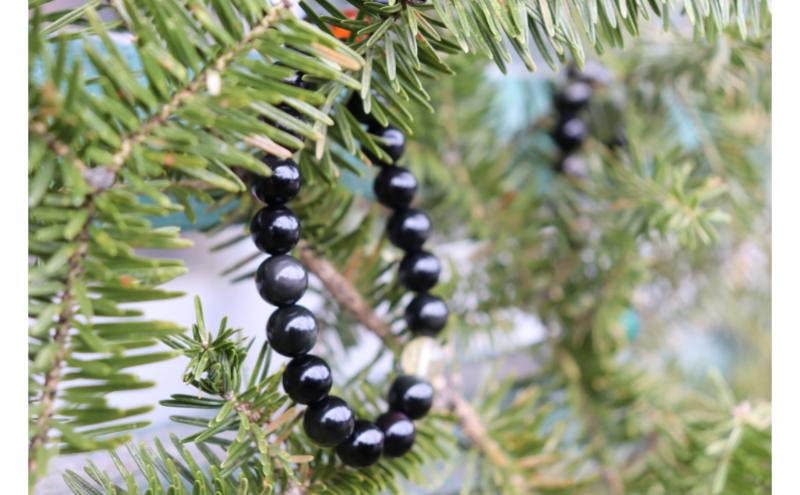 黒耀石のブレスレット（17cm） アクセサリー ファッション 