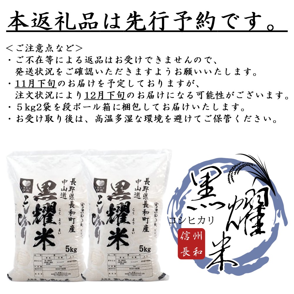 【令和7年度新米】2025年9月10月収穫　コシヒカリ10kg（5kg×2袋個包装）2025年11月下旬・12月下旬分先行予約　信州長和町産　長野県産　一等米