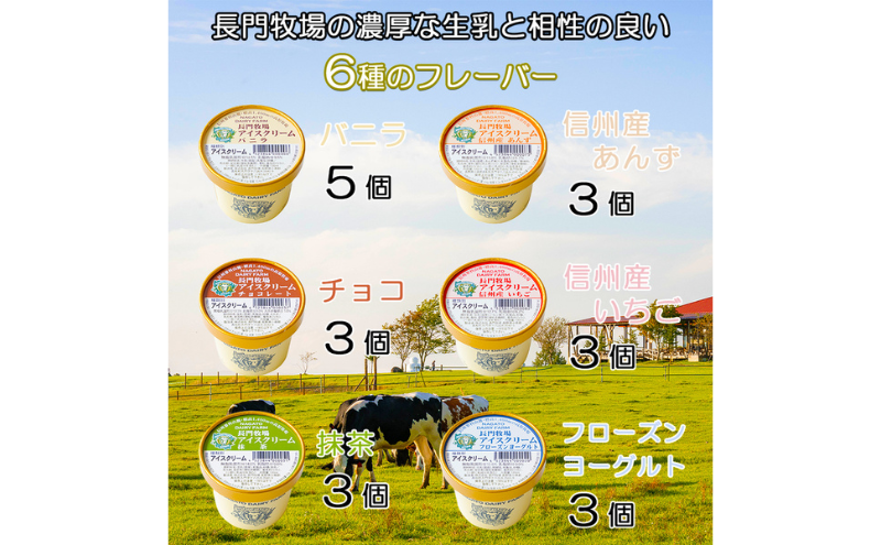長門牧場　自社製造アイスクリーム　贅沢バラエティセット20個　人気スイーツ　濃厚ミルク　直送　牛乳　生乳　国産　夏ギフト　長野県　贈答品　お土産　お中元　お歳暮　クリスマス