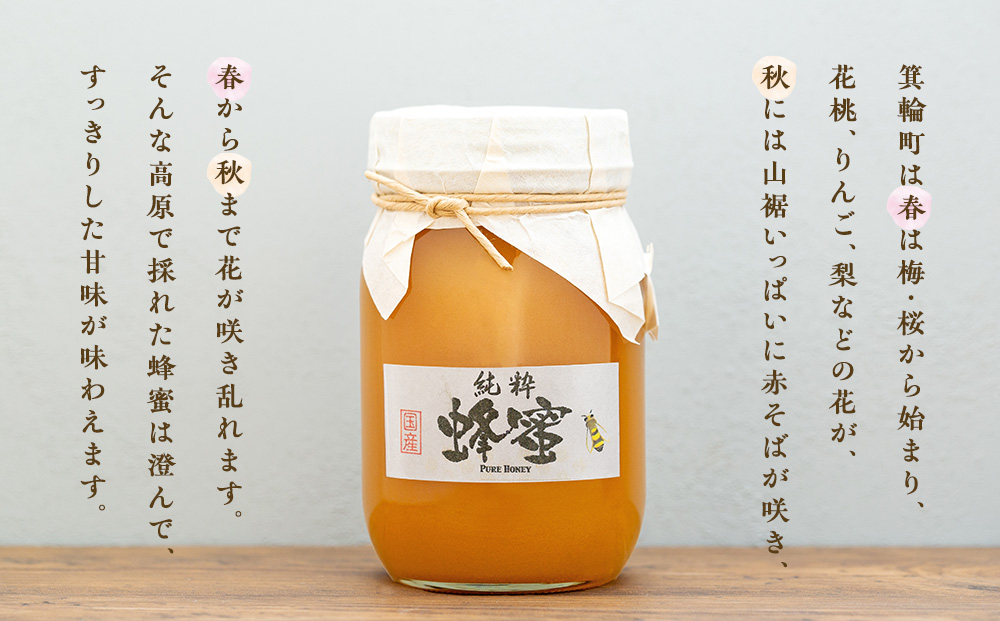 はちみつ 国産 1瓶 約600g ハチミツ 蜂蜜 ハニー 純粋 澄んでる すっきり 甘味 おいしい 高原 長野 長野県 箕輪町 