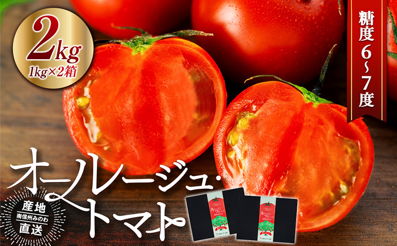 トマト 長野 オールージュトマト 2kg 野菜 夏野菜 夏 旬 旬野菜 甘い 国産 ビタミン ミネラル 抗酸化 リコピン 美容 健康 フルーツトマト フルーツ 長野県産 長野県 箕輪町