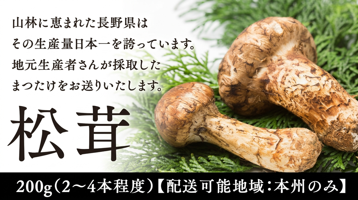 松茸 200g 約2～４本程度 きのこ キノコ 秋の味覚 野菜
