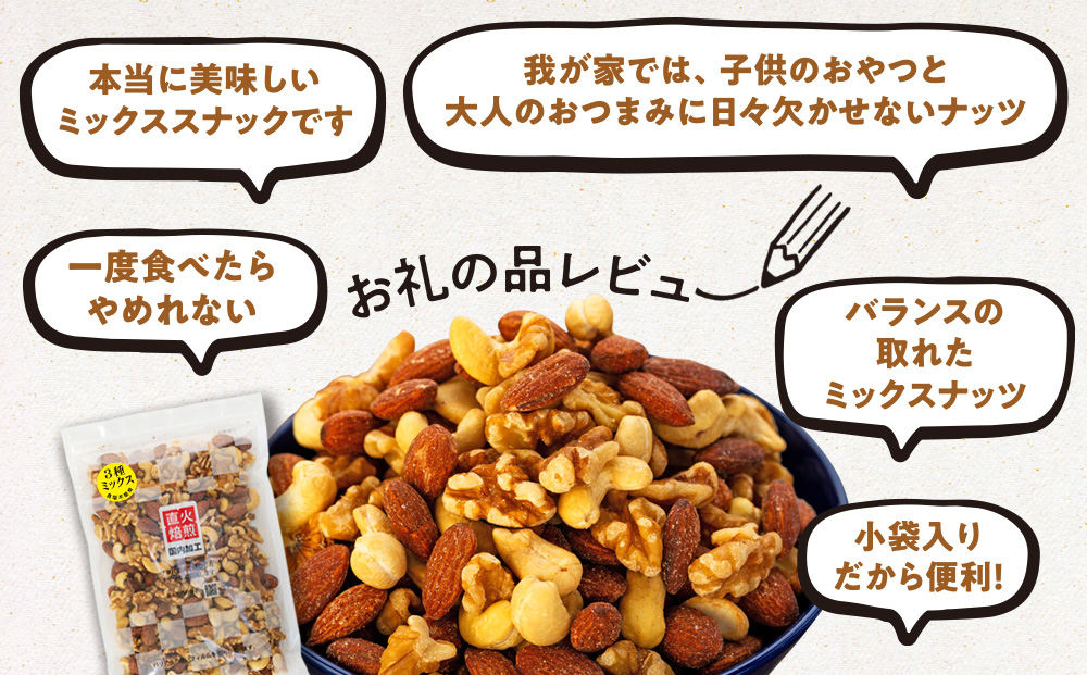 ナッツ 無塩 3種 ミックスナッツ 2kg 5袋 小分け 直火焙煎 アーモンド 生くるみ カシューナッツ おすすめ 健康  
