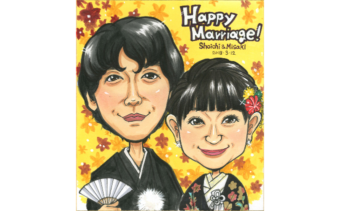 似顔絵ウエルカムボード（1枚に2名様） 絵画 