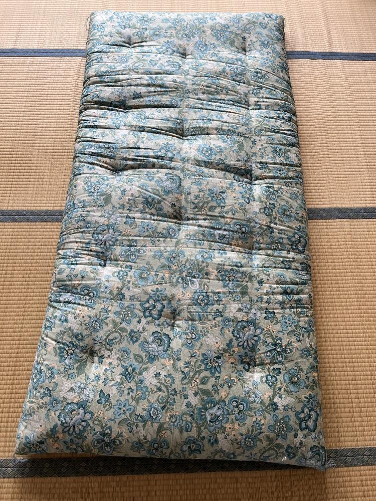 布団 敷布団 青柄 ( シングル ) 手作り