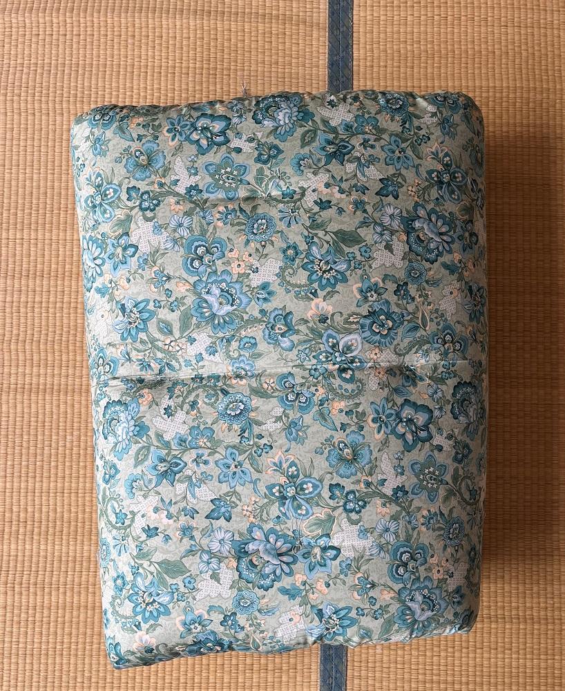 布団 敷布団 青柄 ( シングル ) 手作り