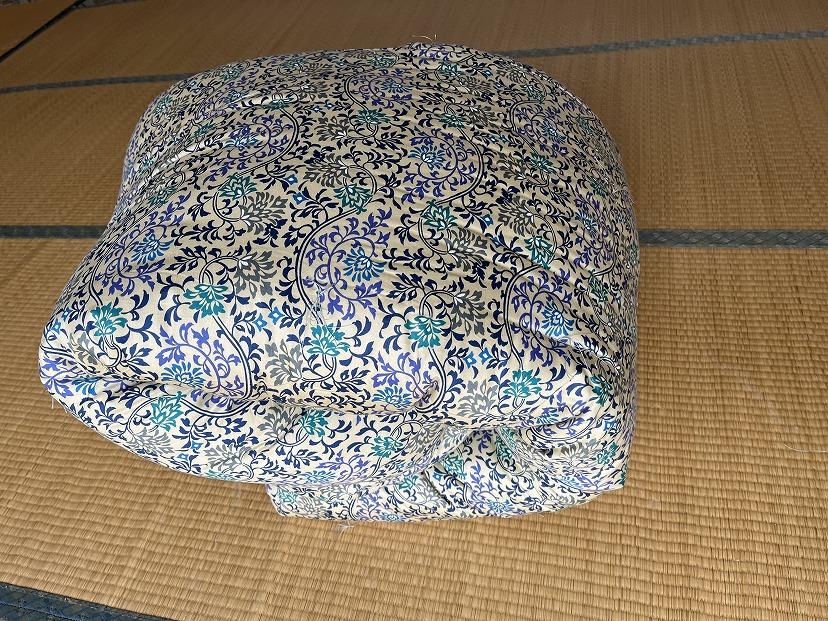 布団 掛け布団 青柄 ( シングル ) 手作り