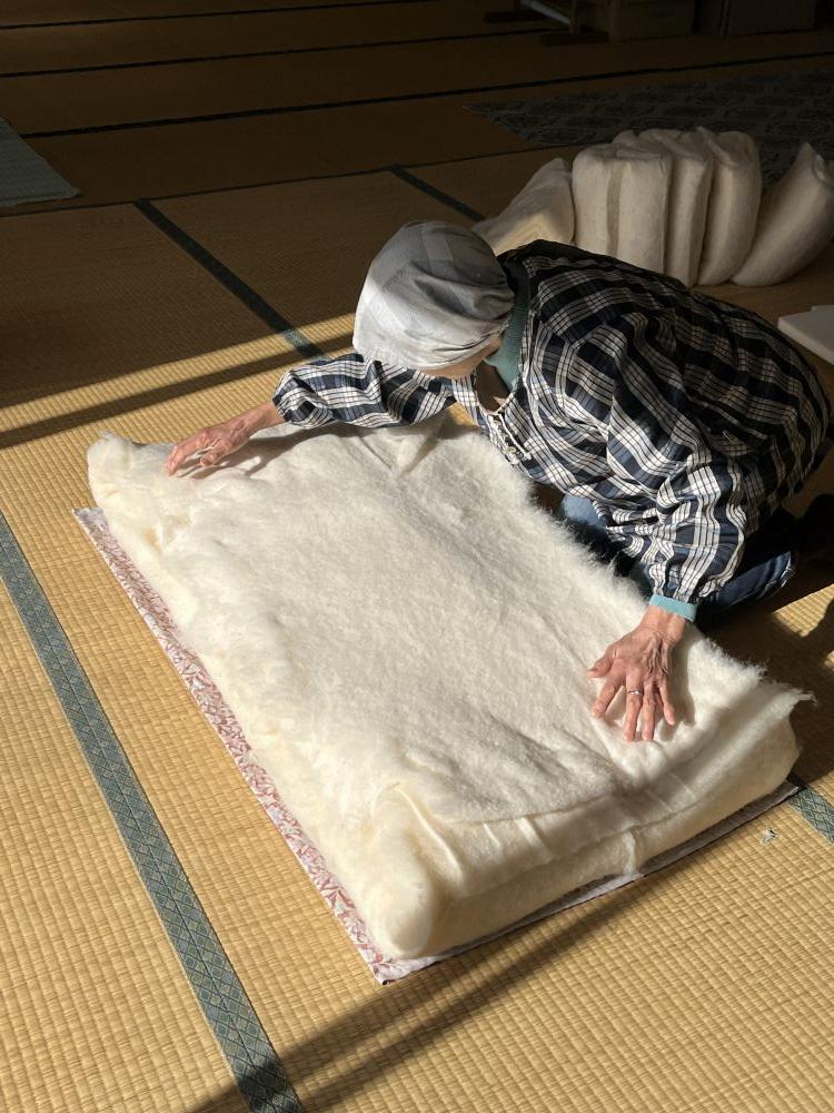 座布団 青柄 1枚 ( 68cm×120cm ) 手作り