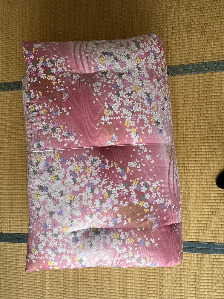 布団 敷布団 赤柄 ( シングル ) 手作り