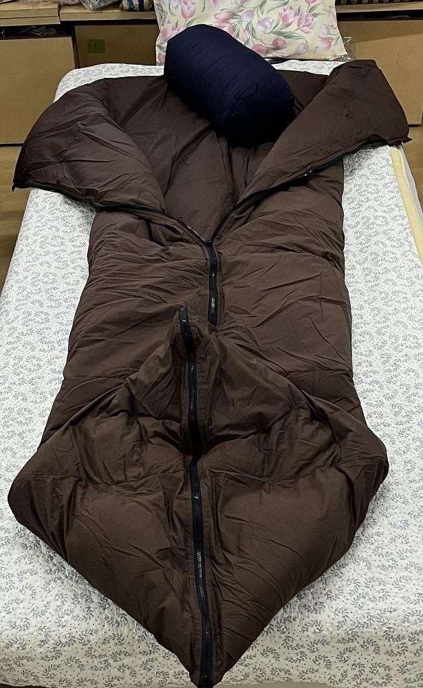 寝袋 羽毛寝袋 茶色 ( シングル )