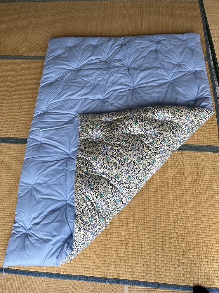 布団 掛け布団 青柄 ( シングル ) 手作り