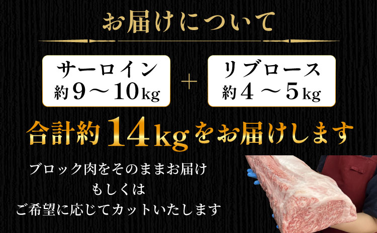 根羽こだわり和牛 黒毛和牛 ロースブロック 半頭分 約14kg サーロイン リブロース ブロック肉　塊肉 塊 牛肉 国産牛 お祝い パーティ ステーキ 焼肉 BBQ 霜降り すき焼き しゃぶしゃぶ 大人数