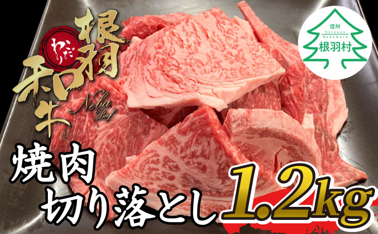 大人気につき4月発送★根羽こだわり和牛 焼肉切り落とし 1.2kg (600g×2パック)