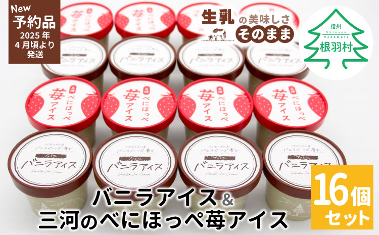 ★新商品・先行予約★バニラアイス＆紅ほっぺいちごアイス 16個入り 80ml 10000円 アイスクリーム アイス バニラ 苺 紅ほっぺ いちご