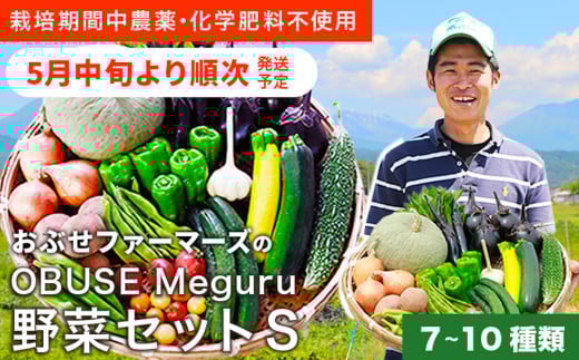 ［栽培期間中農薬・化学肥料不使用 ］OBUSE Meguru 野菜セット S 7～10種類 ［おぶせファーマーズ］野菜 詰め合わせ おまかせ やさい 詰合せ お楽しみ 長野県産 信州 令和7年産 【2025年5月中旬より順次発送】