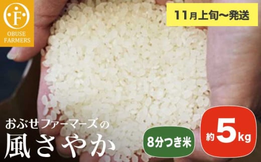 風さやか 8分つき米 約5kg ［ おぶせファーマーズ ］ お米 コメ おこめ ご飯 精米 長野県産 【2025年11月上旬～発送】