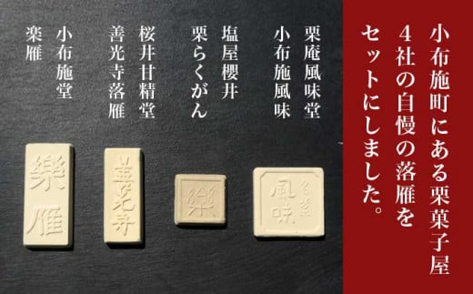 小布施栗菓子屋4社 落雁食べ比べセット ふるさと納税限定 ［小布施屋］ 詰め合わせ 和菓子 スイーツ お取り寄せ 味比べ 和菓子セット 栗菓子 落雁 らくがん 名物 長野 信州 小布施堂 桜井甘精堂 栗庵風味堂 塩屋櫻井