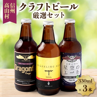 信州高山村のクラフトビール　厳選セット(3本×330ml)【配送不可地域：離島】【1560587】
