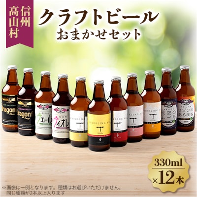 信州高山村のクラフトビール　おまかせセット(12本×330ml)【配送不可地域：離島】【1560589】