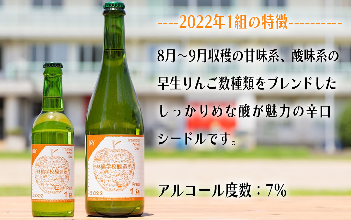 お酒 林檎学校醸造所 シードル 2022年 辛口 中口 750ml × 3本 セット