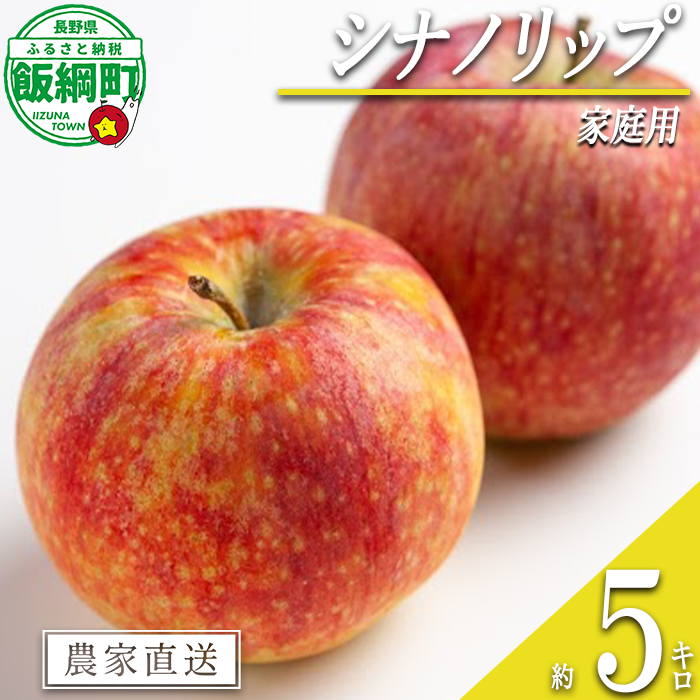 りんご シナノリップ 家庭用 5kg 信州いいづな 相澤農園株式会社 2026年8月中旬頃から2026年9月上旬頃まで順次発送予定 令和8年度収穫分 長野県 飯綱町 [1846]