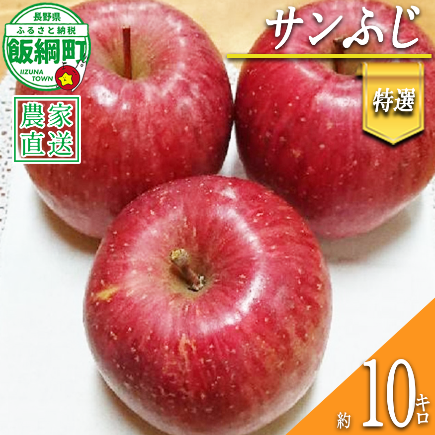 りんご サンふじ 特選 10kg やまじゅうファーム 2026年12月中旬頃から2026年12月下旬頃まで順次発送予定 令和8年度収穫分 信州の環境にやさしい農産物 減農薬栽培 長野県 飯綱町 [0535]