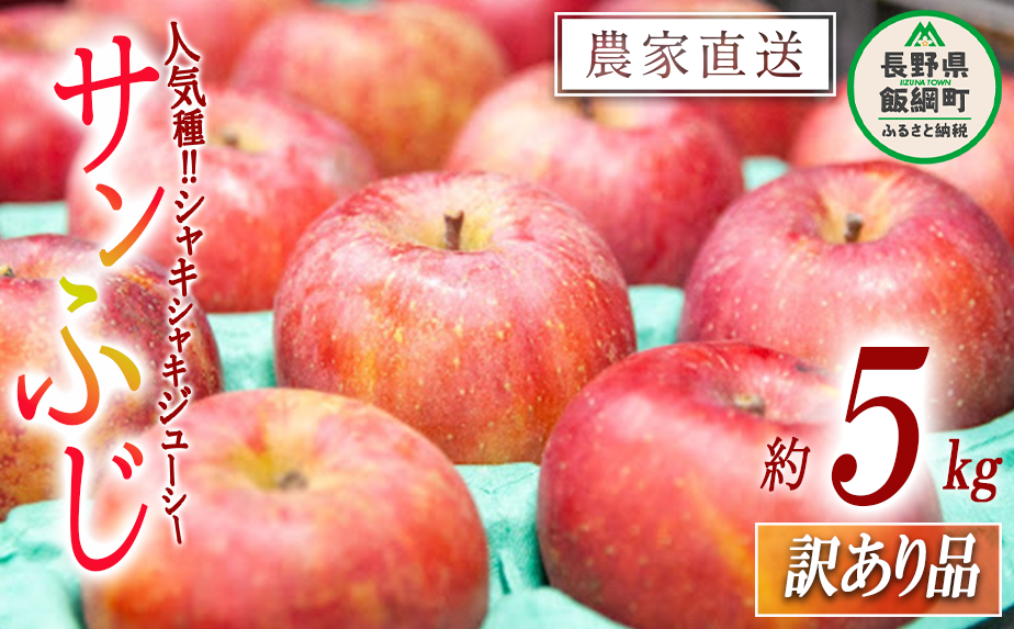 【 年明け発送 】 りんご サンふじ 訳あり 5kg 永野農園 沖縄県への配送不可 2027年1月上旬頃から2027年2月中旬頃まで順次発送予定 令和8年度収穫分 信州 果物 フルーツ リンゴ 林檎 長野 予約 農家直送 長野県 飯綱町 [0600]