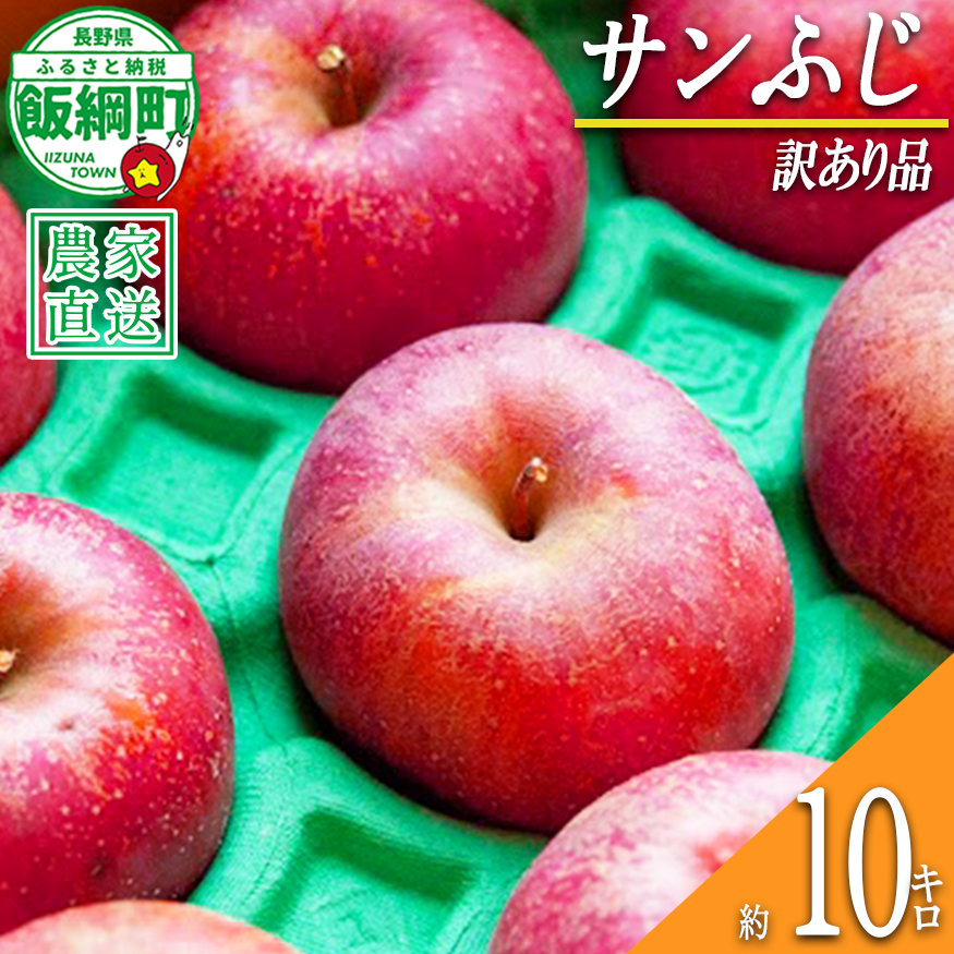 りんご サンふじ 訳あり 10kg ファームたんぽぽ 2026年12月上旬頃から2027年1月下旬頃まで順次発送予定 令和8年度収穫分 信州 果物 フルーツ リンゴ 林檎 長野 予約 農家直送 長野県 飯綱町 [0554]