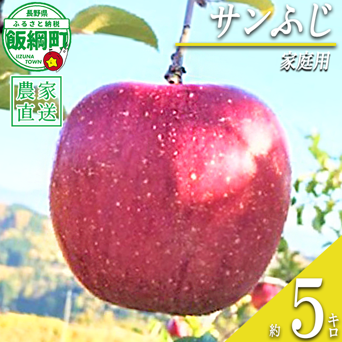 りんご サンふじ 家庭用 5kg ファームトヤ 沖縄県への配送不可 2026年11月中旬頃から2027年1月上旬頃まで順次発送予定 令和8年度収穫分 信州 果物 フルーツ リンゴ 林檎 ふじ 長野 予約 農家直送 長野県 飯綱町 [0959]