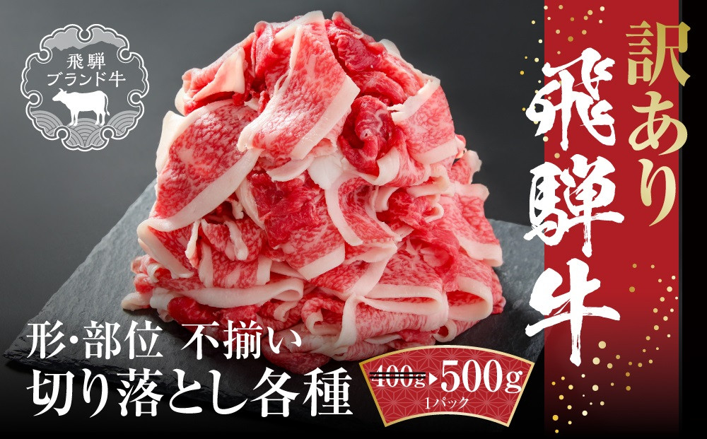 【2026年1月1日～3日配送】訳あり 飛騨牛 切落とし 500g 冷凍真空パック | 肉 お肉 切り落とし 薄切り すき焼き すきやき 黒毛和牛 和牛 人気 おすすめ 牛肉 ギフト お取り寄せ 飛騨高山ミート MZ011VC01