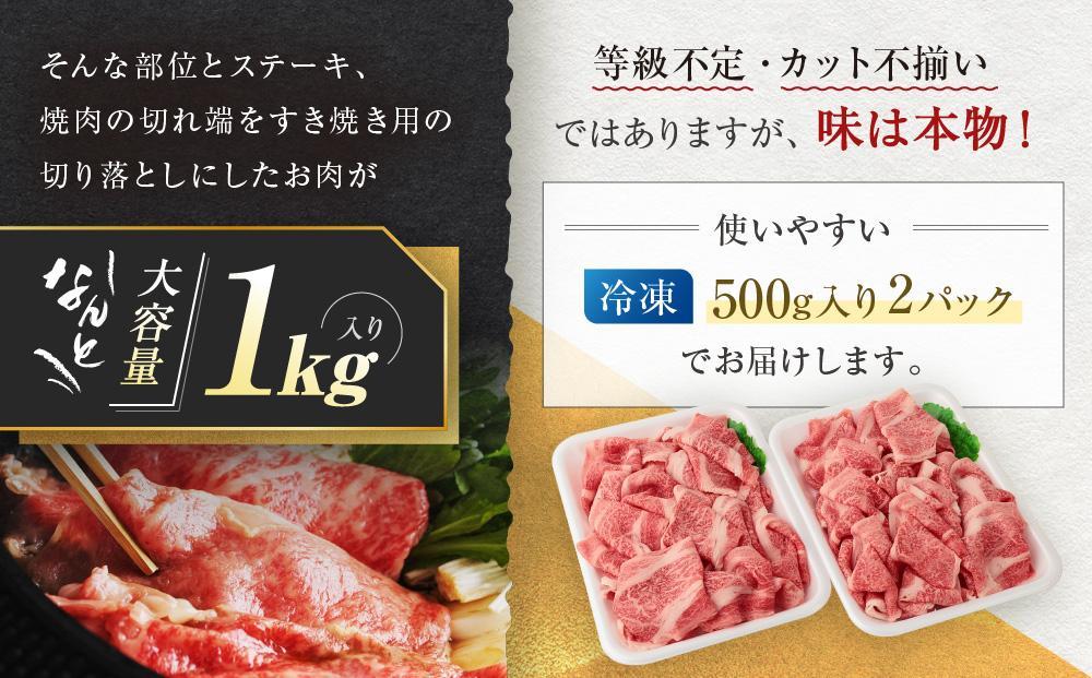 【6月配送】訳あり 飛騨牛すき焼き用切り落とし（不揃い・大容量）1kg | 飛騨牛 肉 おいしい 飛騨高山 切り落とし 小分け 鍋 正月 肉の匠家 BV026VC06