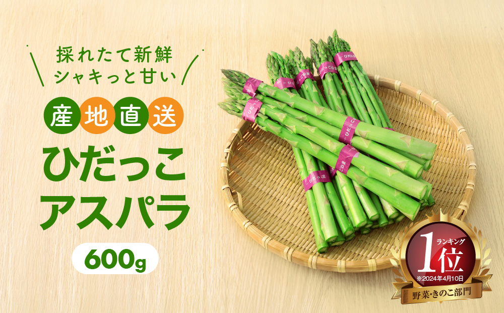 【夏芽】ひだっこ アスパラ 600g グリーンアスパラガス アスパラガス 飛騨産 野菜 春  夏  産地直送 新鮮   CM001