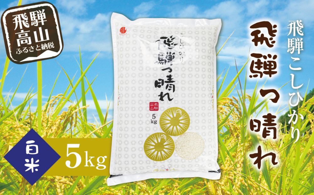 こしひかり飛騨っ晴れ 白米 5kg 生産者直送 お米 コシヒカリ 飛騨産 飛騨高山 アグリランド  TR3805