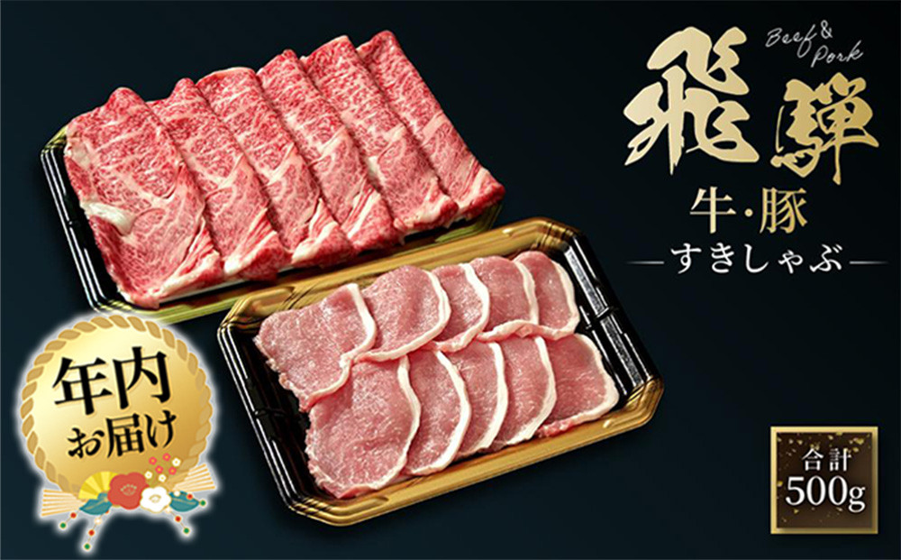 【12月配送】飛騨牛 肩ロース200g & 飛騨豚 ロース300g | 年内発送 食べ比べ セット 牛 豚 肉 人気 おいしい ファミリーストアさとう CY038VC12